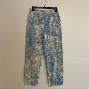 Rachel Comey Blue and White Tie-Dye Pants